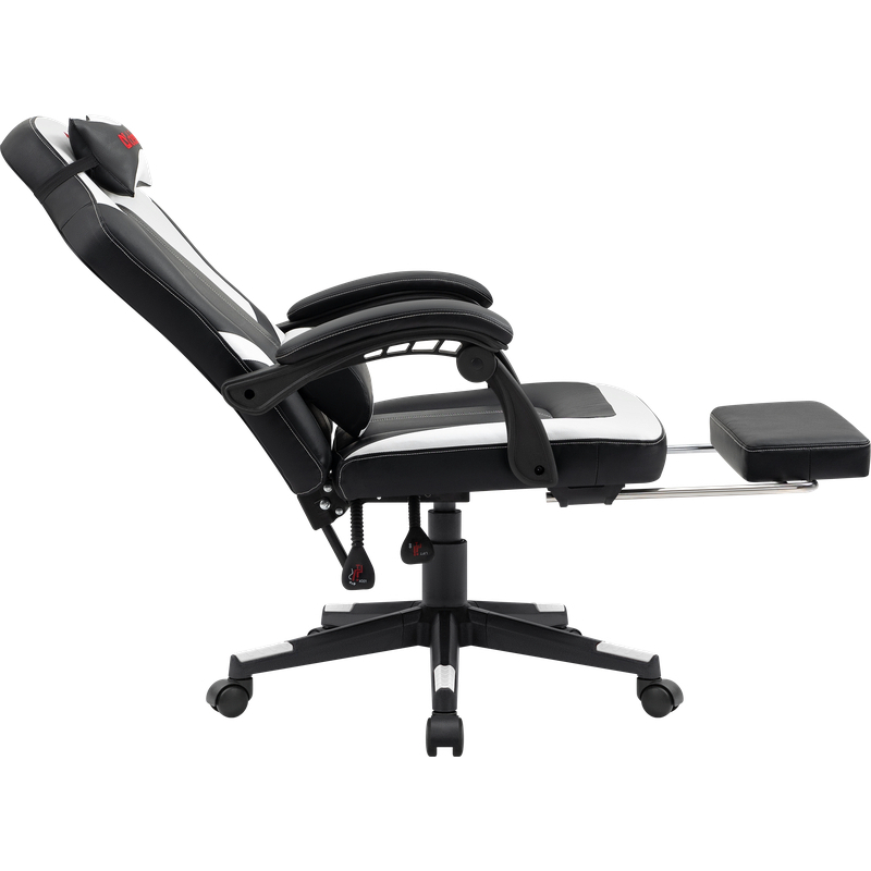 Кресло игровое Defender Apollo с подножкой, полиуретан, черно-белое .